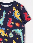 Sleep Mode Xmas Dino Short PJ Set, 2-8, Navy product photo View 02 S
