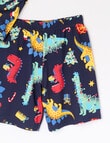 Sleep Mode Xmas Dino Short PJ Set, 2-8, Navy product photo View 03 S