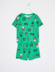 Sleep Mode Xmas Gamer Short PJ Set, 2-8, Green product photo