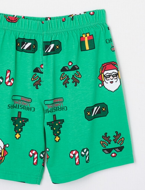Sleep Mode Xmas Gamer Short PJ Set, 2-8, Green product photo View 03 L