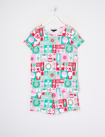 Sleep Squad Xmas Joy Short PJ Set, 10-16, Multicoloured product photo