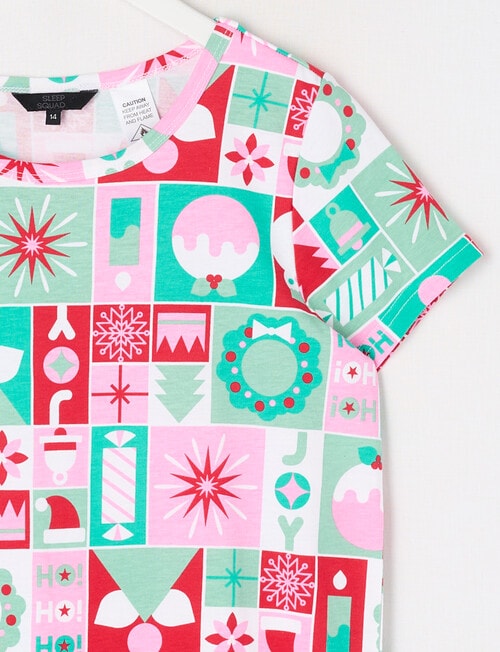 Sleep Squad Xmas Joy Short PJ Set, 10-16, Multicoloured product photo View 02 L