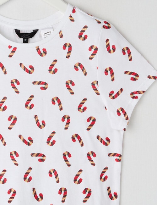 Sleep Squad Christmas Candy Cane Short PJ Set, 10-16 product photo View 02 L