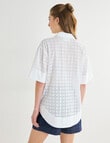 Mineral Sabina Broderie Boxy Shirt, White product photo View 02 S