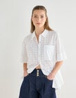 Mineral Sabina Broderie Boxy Shirt, White product photo View 05 S