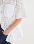 Mineral Sabina Broderie Boxy Shirt, White product photo View 06 S