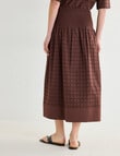 Mineral Sabina Broderie Midi Skirt, Chocolate product photo View 02 S