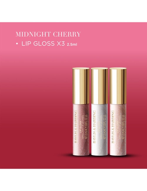 Baylis and Harding Midnight Cherry Glossy Lip Trio Gift Set product photo View 03 L