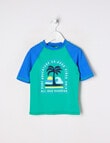 Wavetribe Palm Deco Short Sleeve Rash Top, Green product photo