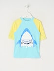 Wavetribe Shark Short Sleeve Rash Top, Sky product photo