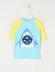 Wavetribe Shark Short Sleeve Rash Top, Sky product photo View 03 S