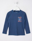 Wavetribe Long Sleeve Rash Top, Denim Marle product photo