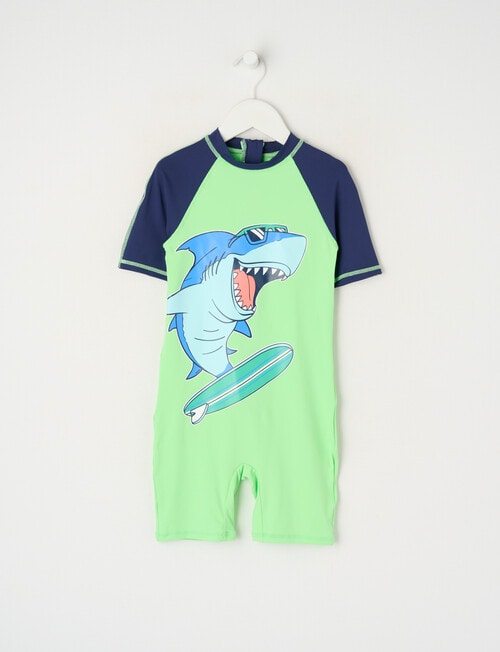 Wavetribe Shark Rash Suit, Lime product photo