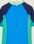 Wavetribe Colour Block Rash Suit, Blue product photo View 02 S