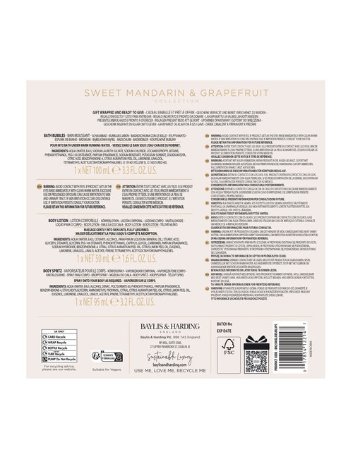 Baylis and Harding Mandarin & Grapefruit Wrapped Pamper Trio Gift Set product photo View 05 L