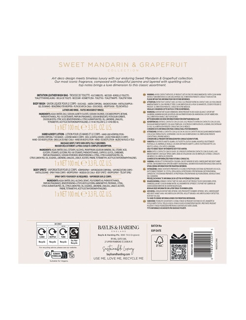 Baylis and Harding Mandarin & Grapefruit Luxury Wash Bag Gift Set product photo View 05 L