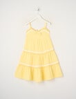 Mac & Ellie Ric Rac Tiered Dress, Lemon product photo