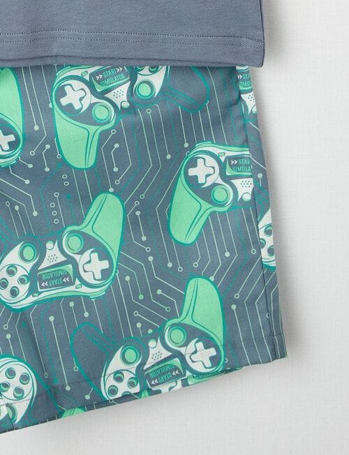 Sleep Squad Gamer Knit & Woven PJ Set, Denim, 9-16 product photo View 03 L