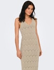 ONLY Mea Crotchet Midi Dress, Feather Gray product photo View 04 S
