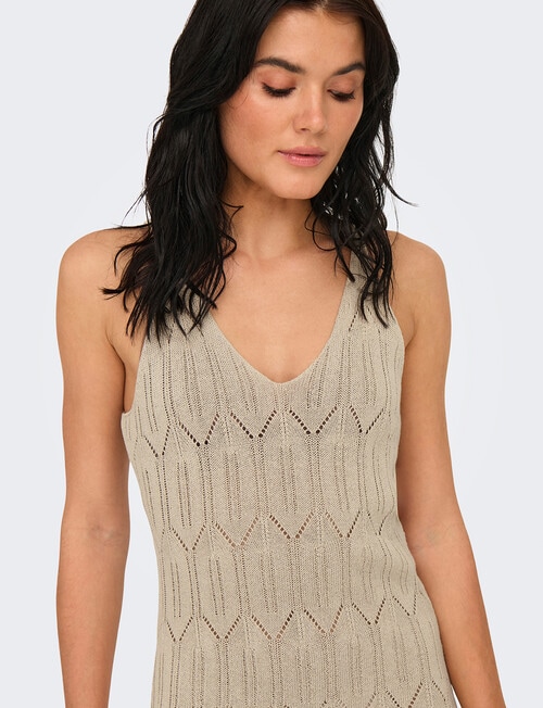 ONLY Mea Crotchet Midi Dress, Feather Gray product photo View 05 L