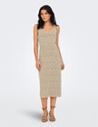 ONLY Mea Crotchet Midi Dress, Feather Gray product photo