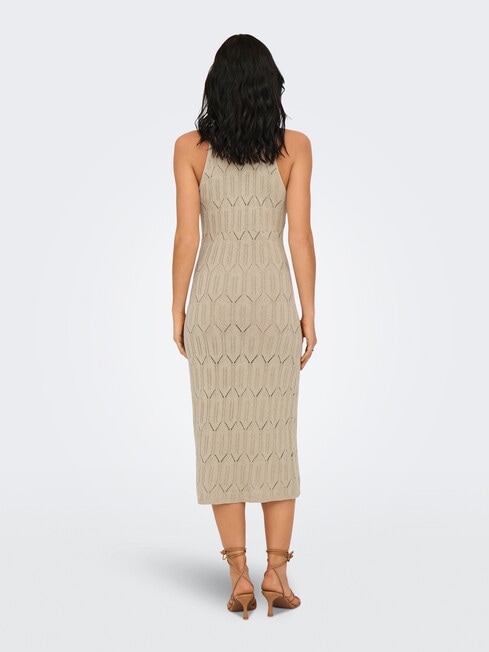 ONLY Mea Crotchet Midi Dress, Feather Gray product photo View 02 L
