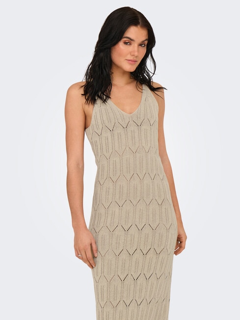 ONLY Mea Crotchet Midi Dress, Feather Gray product photo View 04 L