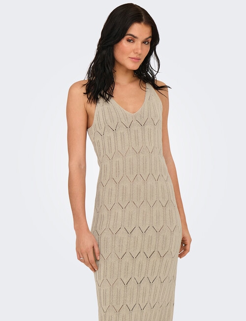 ONLY Mea Crotchet Midi Dress, Feather Gray product photo View 04 L
