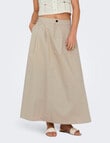 ONLY Zora Long Pleat Skirt, Oxford Tan product photo