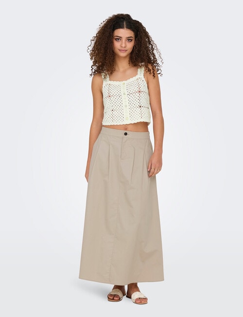 ONLY Zora Long Pleat Skirt, Oxford Tan product photo View 03 L