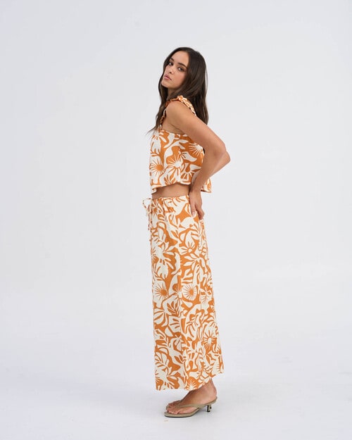 ONLY Jakiri Linen Blend Long Skirt, Tropical Sunshine product photo View 05 L