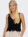 ONLY Yvonne Crotchet Top, Black product photo View 03 S
