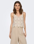 ONLY Yvonne Crotchet Top, Birch product photo