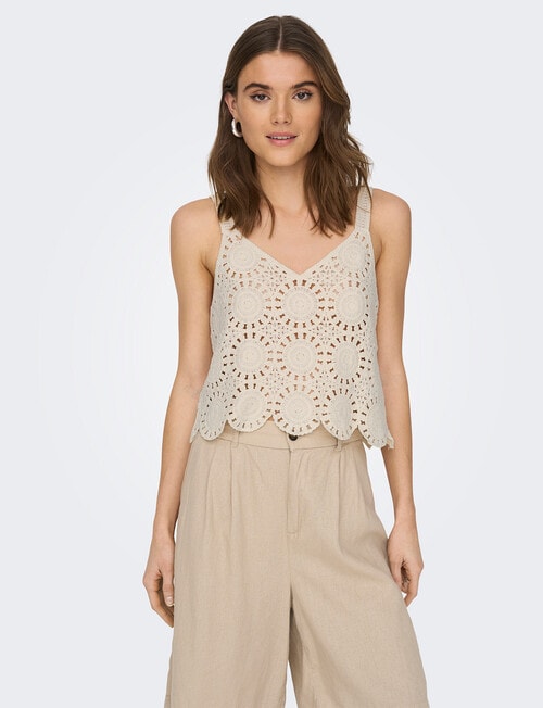 ONLY Yvonne Crotchet Top, Birch product photo