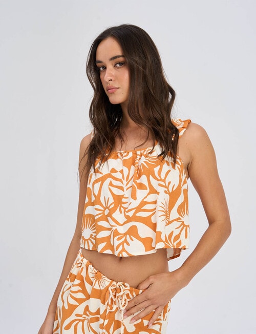 ONLY Jakiri Linen Blend Singlet, Tropical Sunshine product photo