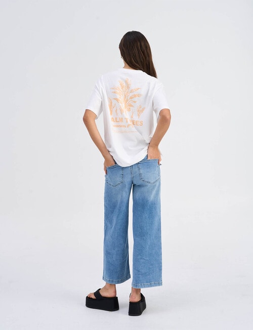 ONLY Patricia Palm Print Summer Tee, White product photo View 05 L