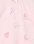Mac & Ellie Flip Sequin Hearts Boxy Tee, Blush product photo View 02 S