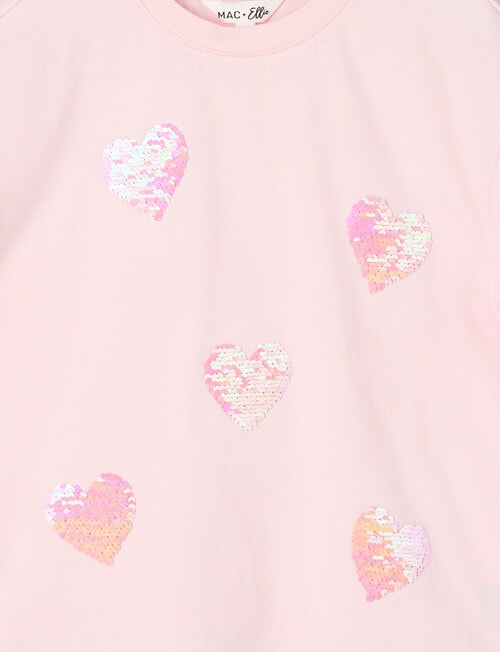 Mac & Ellie Flip Sequin Hearts Boxy Tee, Blush product photo View 02 L