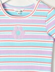 Mac & Ellie Daisy Stripe Short Sleeve Rib Tee, Lilac product photo View 02 S