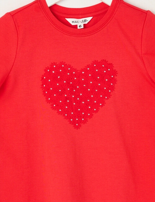 Mac & Ellie Applique Heart Tee, Cherry Red product photo View 02 L