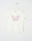 Mac & Ellie Novelty Butterfly Short Sleeve Tee, White product photo