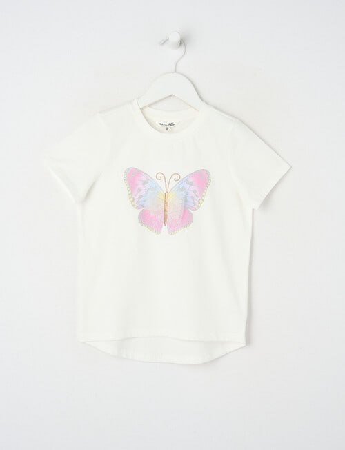 Mac & Ellie Novelty Butterfly Short Sleeve Tee, White product photo