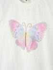 Mac & Ellie Novelty Butterfly Short Sleeve Tee, White product photo View 02 S