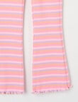 Mac & Ellie Stripe Rib Flare Leggings, Pink product photo View 02 S