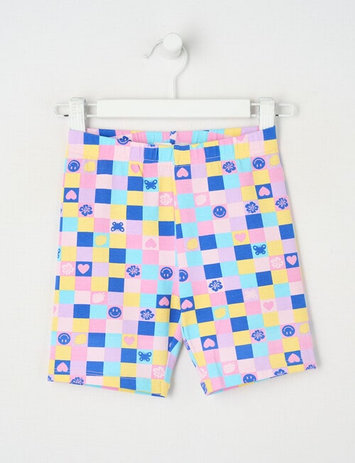 Mac & Ellie Checkers Bike Short, Pink product photo