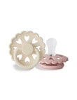 FRIGG Fairy Silicone Pacifier, Cream & Blush, 0-6m, 2-Pack product photo
