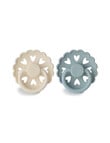 FRIGG Moon Silicone Pacifier, Cream & Sage, 0-6m, 2-Pack product photo View 02 S