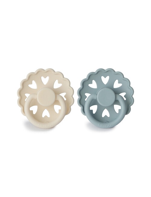 FRIGG Moon Silicone Pacifier, Cream & Sage, 0-6m, 2-Pack product photo View 02 L