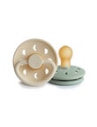 FRIGG Moon Silicone Pacifier, Cream & Sage, 6-18m, 2-Pack product photo View 02 S