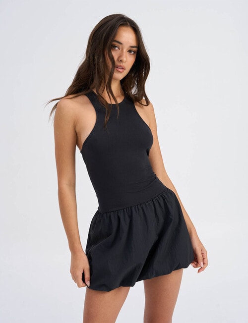 ONLY Lia Ballon Mix Short Dress, Black product photo
